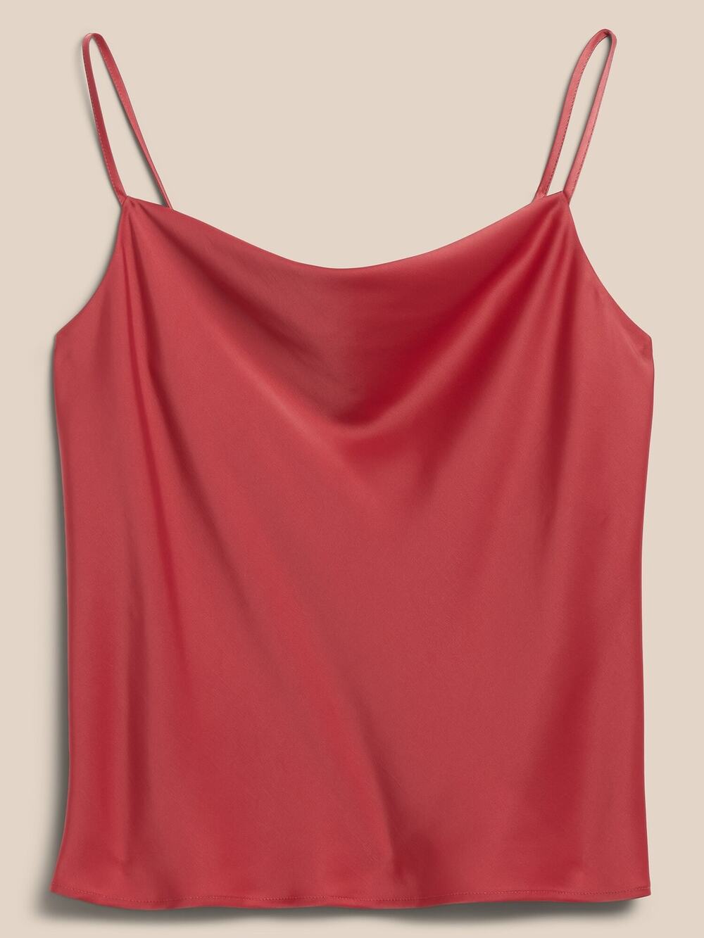 NWT Banana Republic Silky Sleeveless Cowl-Neck Camisole Tank Passion Punch Small